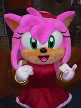 Personagem Vivo Mascote Fantasia Amy Rose- namorada do Sonic