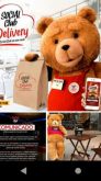 Personagem Vivo Mascote Fantasia Realista Urso Ursinho Ted - O Filme